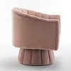 SEYNAR Modern Glam Velvet Upholstered Round Swivel Accent Arm Barrel Chair for Living Room - 3 of 4