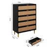 Rattan 5/6 Drawer Dresser for Bedroom, Large Double Dresser with Deep Drawers, Chest of Drawers for Closet with Wide Top - image 2 of 4