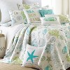 Biscayne - Green Coral Embroidered Pillow - Green, White - Levtex Home - 3 of 3