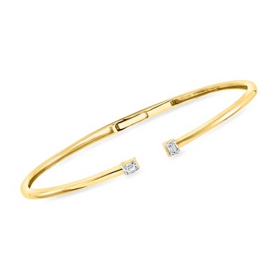 Pure Collection by Ross-Simons 0.25 ct. t.w. Lab-Grown Diamond Cuff Bracelet in 18kt Gold Vermeil Size 7