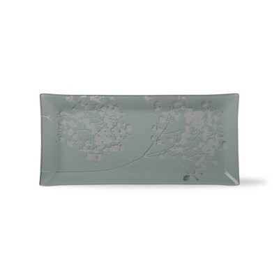 tagltd Wild Flower Pressed Glass Plate Dinnerware Serving Dish