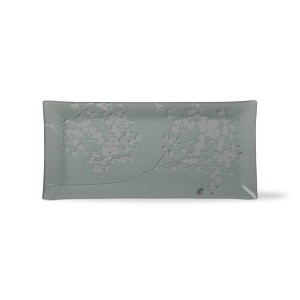 tagltd Wild Flower Pressed Glass Plate Dinnerware Serving Dish - 1 of 2
