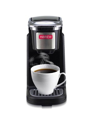  HiBREW Single Serve Coffee Maker - Portable,Coffee Machine for  K Cup Pod, One Button Operation, White Color for Kitchen, Office, Camping,  Hotel: Home & Kitchen