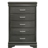 Modern 5 Drawers Chest made with Wood in Gray - 3 of 4