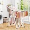 Costway Foldable Metal Laundry Drying Rack with Height Adjustable Wings, 16 Drying Rails White/Beige - 2 of 4