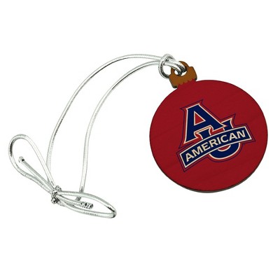 American University Primary Logo Mini Small Tiny Wood Christmas Tree Holiday Ornament