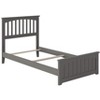 AFI Furnishings Mission Twin Extra Long Traditional Bed with Matching Footboard and Turbo Charger in Grey - 2 of 4