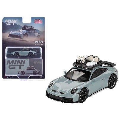 Porsche 911 Dakar Shade Green Metallic with Roofrack and Luggage Limited Ed to 9600 pieces 1/64 Diecast Model Car by Mini GT