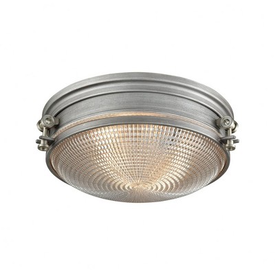 Elk Home Sylvester 2 - Light Flush Mount in  Weathered Zinc/Satin Nickel