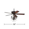 52" Casa Vieja Vintage Indoor Ceiling Fan with Light LED Chandelier Dark Bronze Copper Shaded Cherry Blades for Living Room Kitchen - 4 of 4