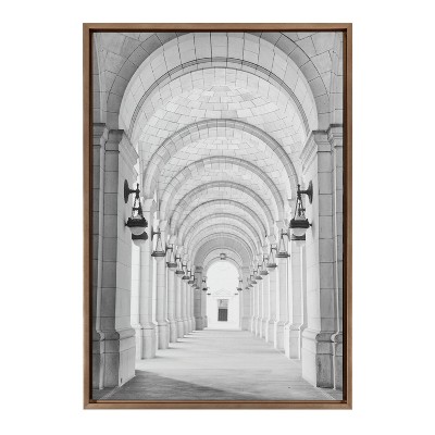 Kate and Laurel Sylvie Union Station Framed Canvas by Golie, 23x33, Gold