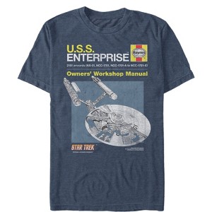 Men's Star Trek USS Enterprise Workshop Owners' Manual T-Shirt - 1 of 3