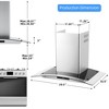 Range Hood 30 Inch, Stainless Steel Wall Mount Kitchen Vent Hood, 400CFM - 4 of 4