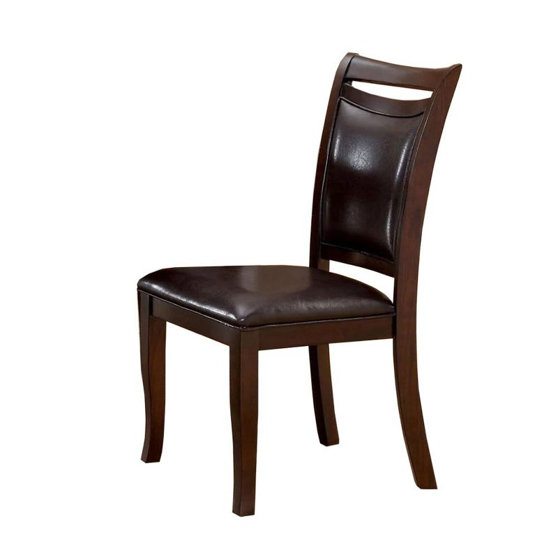 Simple Relax Set of 2 Padded Leatherette Dining Side Chairs in Dark Cherry and Espresso, 3 of 5