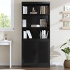 Modern Minimalist Wood Grain Decorative Storage Cabinet Combination Cabinet with 6 Shelves, Open Bookshelf Storage Cabinet - 2 of 4