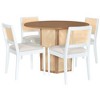 5 Piece Dining Table Set, Rattan Kitchen Table Set for 4 Persons, Wood Table and Chairs Set For Dining Room, Living Room, Kitchen Indoor Use - 3 of 4