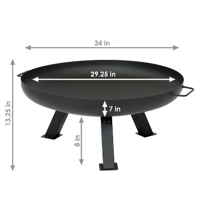 Rustic Black Steel Tripod Fire Pit Table with PVC Cover