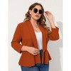 Coolmee Women Plus Size Casual Blazer Open Front Long Sleeve Work Office Cardigan Jackets - 4 of 4