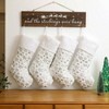 White Stockings Set of 4 with Silver Snowflake Design, 20 Inches Large Plush Faux Stockings for Family Christmas Tree Home - 3 of 4
