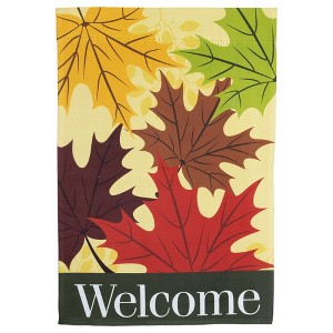 Northlight Welcome Fall Harvest Leaves Outdoor Garden Flag - 18" x 12.5" - 1 of 4
