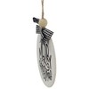 Northlight Wooden "Merry Christmas" Disc Ornament with Plaid Bow - 4" - White and Black - 4 of 4