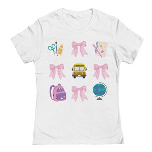 Social Collective Women's Bus Bows Short Sleeve Graphic Cotton T-Shirt - 1 of 3