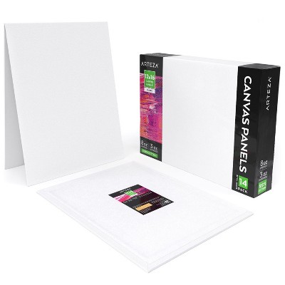 Arteza Canvas Panels, Classic, White, 12"x16", Blank Canvas Boards for Painting - 14 Pack (ARTZ-8352)