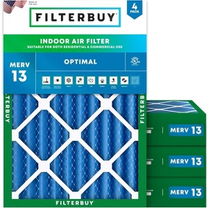 Filterbuy 19.25x23.25x4 Air Filter (4-Pack), Pleated MERV 13 Health Defense Replacement HVAC AC Furnace Filters (Actual Size: 19.25 x 23.25 x 3.63) - 1 of 4