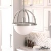 Hunter 12.75" Wedgefield Ceiling Light Brushed Nickel Finish - Modern Globe Pendant with Glass Shade, 1-Bulb Dimmable Design - 3 of 4