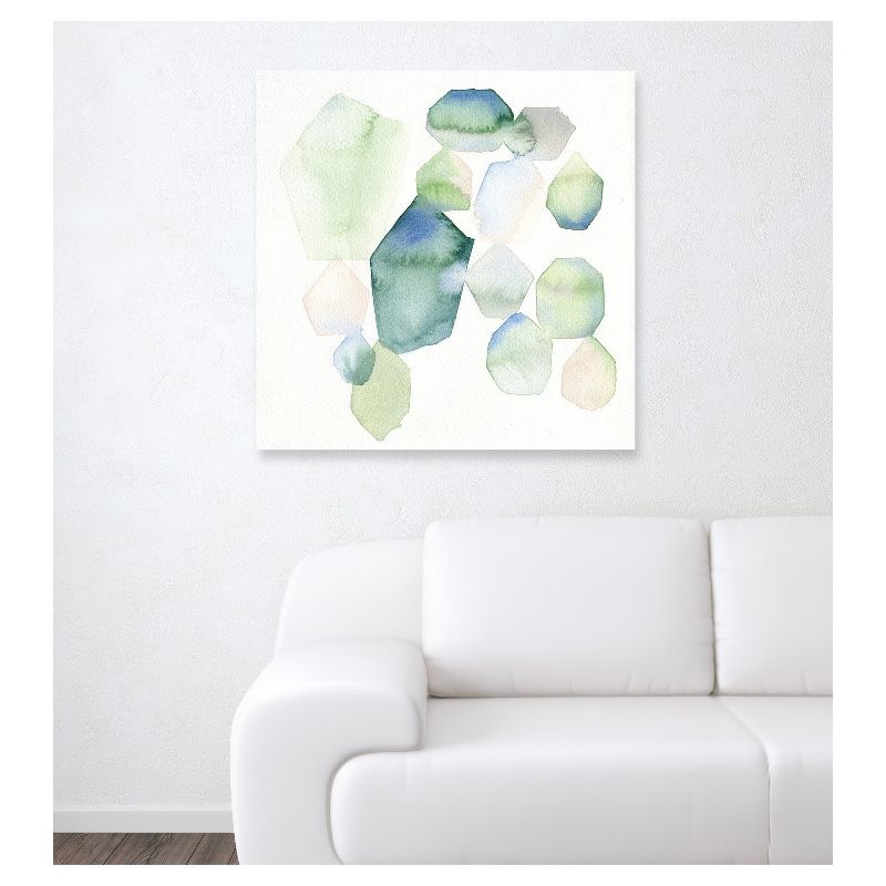 20&#34; x 20&#34; Sea Glass Eyes Abstract Unframed Canvas Wall Art in Green - Unbranded, 3 of 5