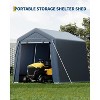 Portable Outdoor Storage Shed with Roll-Up Zipper Door and Versatile Windows,Heavy-Duty Waterproof Garage for Motorcycles,Bikes,Firewood&Garden Tools - 4 of 4