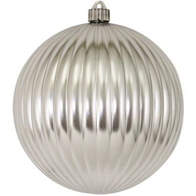 Christmas by Krebs Silver Glass Ripple Shatterproof Christmas Ball Ornament 8" (200mm)