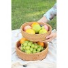 Aoibox Handmade Rattan Bread Basket, Round Wicker Fruit Serving Bowl, Natural Woven Decorative Kitchen Counter Organizer in Honey Brown - 4 of 4