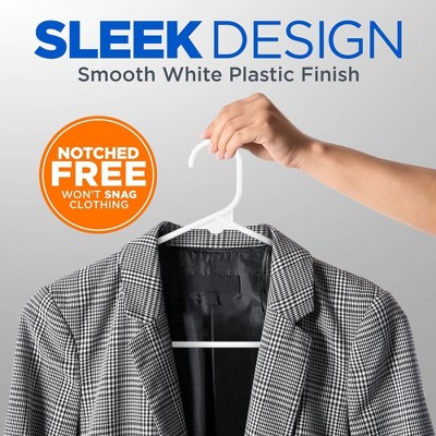White Ultra-Thin Plastic Clothes Hangers, 100-Pack