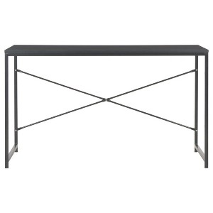 vidaXL Computer Desk Home Office Table Standing Writing Desk with Metal Frame - Black - 1 of 4