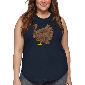 LA Pop Art Thanksgiving - Women's Word Art Tank Top - 1 of 4