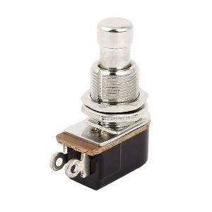 Unique Bargains Black Silver Tone 2 Pin SPST Momentary Metal Push Foot Switch 1 Pc - 1 of 4