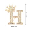 Unique Bargains Women Rhinestone Initial Alphabet Badges Pins and Clips - 2 of 4