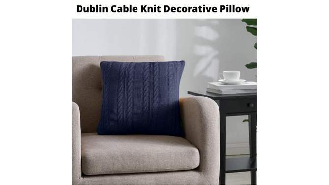 18&#34;x18&#34; Dublin Square Throw Pillow Navy VCNY, 2 of 8, play video