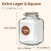 Set of 2 1.1-gallon glass jars with lids, glass jars with sealed lids, large capacity storage jars with lids. - 2 of 4