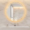 LED Bathroom Mirror Round Mirror With Light Toilet Mirror With Adjustable LED Color Temperatures,Anti-Fog,Wall Mounted Makeup Mirror-The Pop Home - 2 of 4