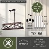 VAXCEL Wade 5L Black and Wood Rustic Cage Linear Chandelier Island Pendant Light Fixture - 3 of 4
