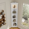 White LED Corner Shelf & Shoe Bench Combo  Compact Storage Solution for Entryway, Living Room, or Bedroom - 3 of 4