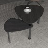 GDFStudio Kaida Modern 360° Rotatable Coffee Table with Wheels and Rubberwood Legs - 2 of 4