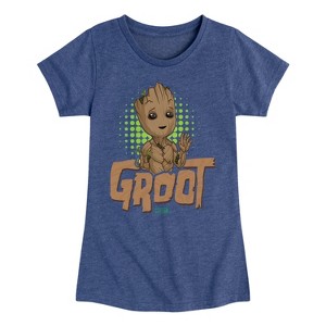 Girls' - Marvel - Guardians of the Galaxy Baby Groot Fitted Short Sleeve Graphic T-Shirt - 1 of 4