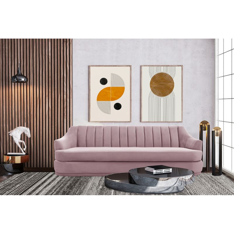 Iconic Home Velvet Single Cushion Sofa, Rosa, 2 of 9