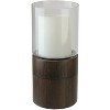 Northlight 12" Clear Glass Hurricane Pillar Candle Holder with Wooden Base - 4 of 4