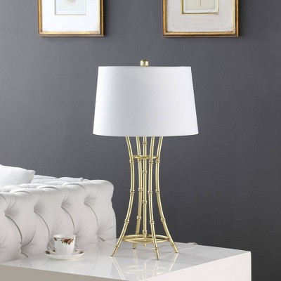 29.25" Kiara Modern Bamboo Metal Table Lamp Satin Gold - Ore International