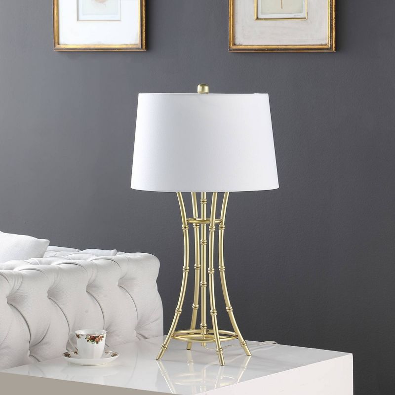 29.25&#34; Kiara Modern Bamboo Metal Table Lamp Satin Gold - Ore International, 3 of 5