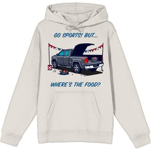 Go Sports! But Where's the Food? Adult Long Sleeve Hoodie - 1 of 2